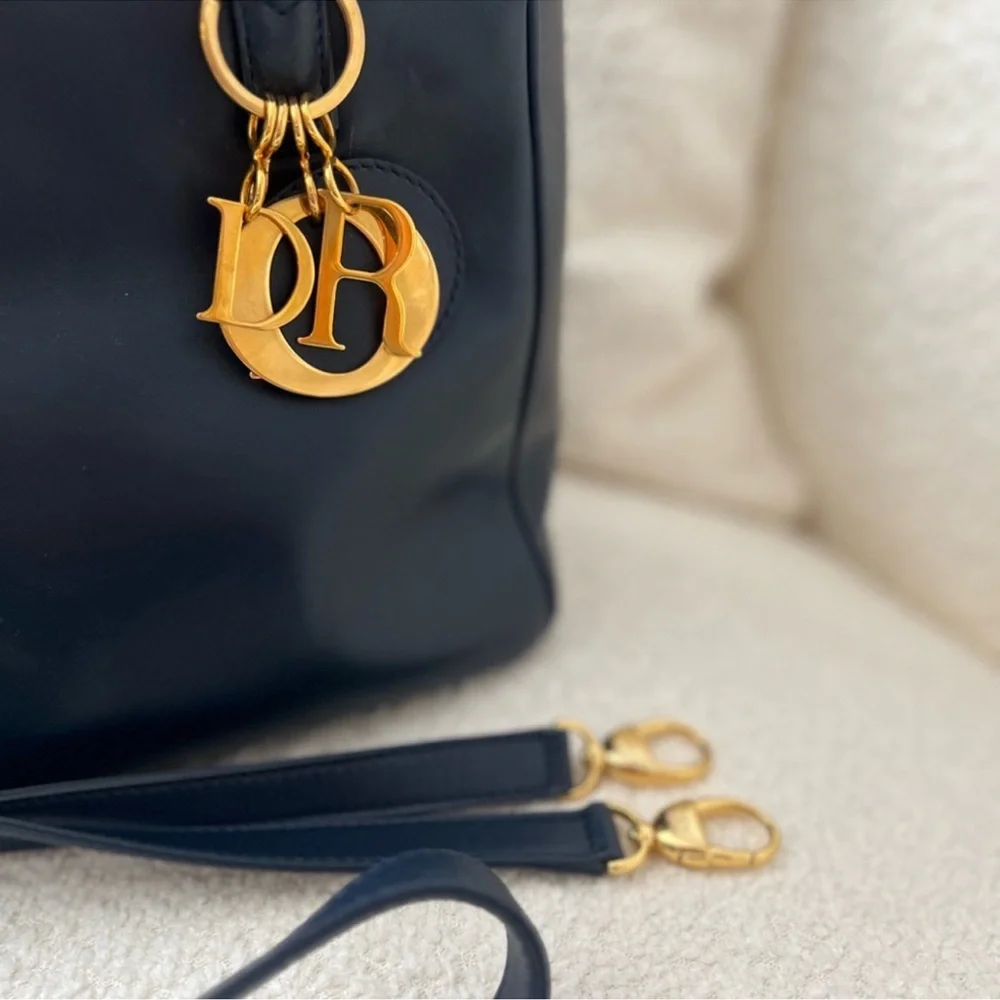 Christian Dior Lady Dior 2 Way Tote Bag Navy - Picture 11 of 14